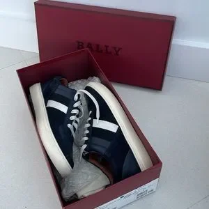 Bally | Shoes | Authentic Bally Sneakers Navy Blue Suede  display picture 2